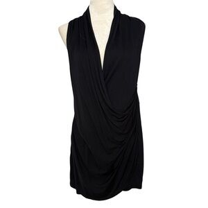 Free People Beach Black Draped Sleeveless Wavy Baby Romper Black‎ Small